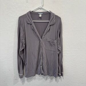 Eberjey Gisele Modal Tencel Pajama Top Womens Medium Gray Loungewear Cozy